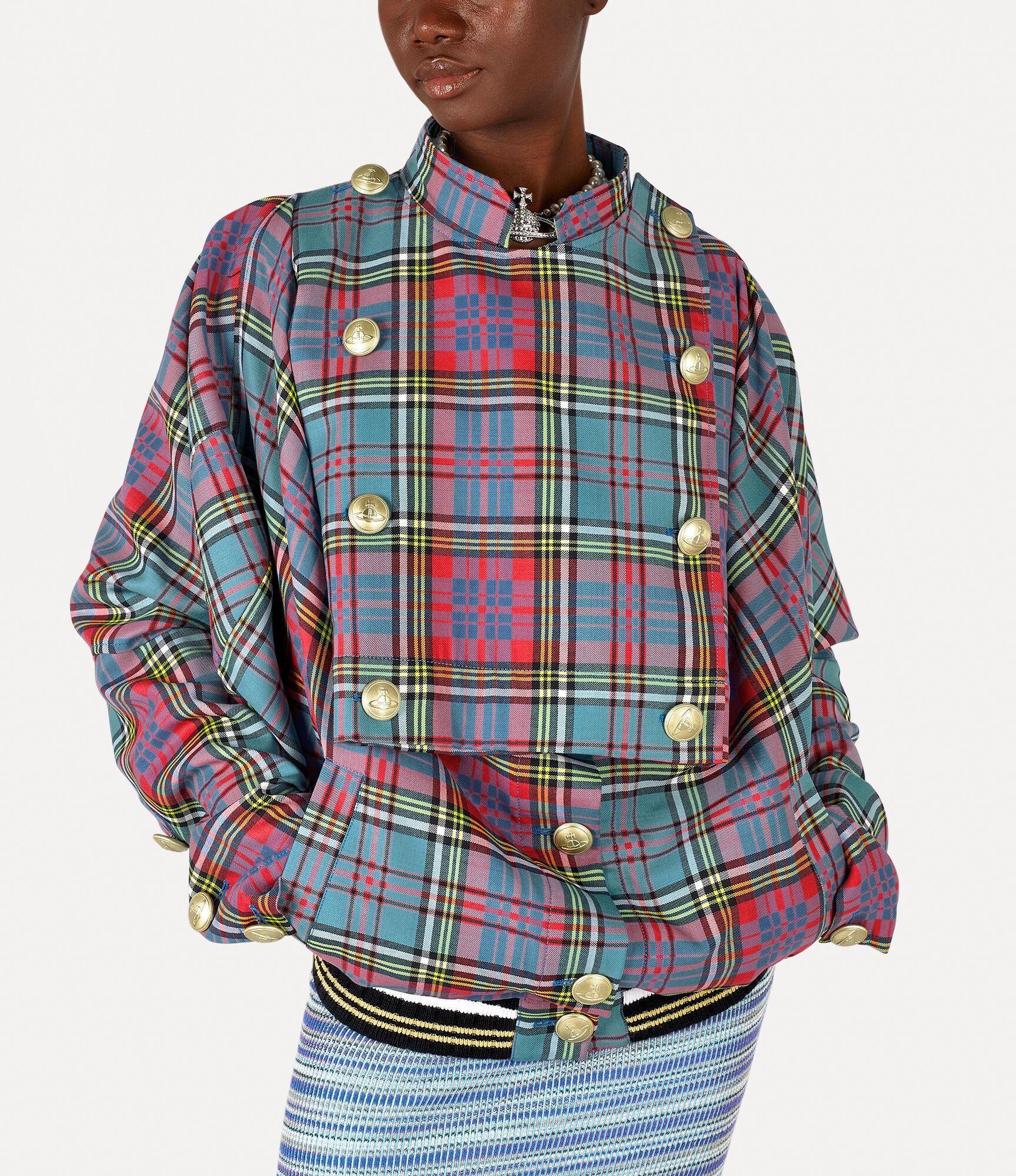 DOUBLE BREASTED POURPOINT BOMBER - 4