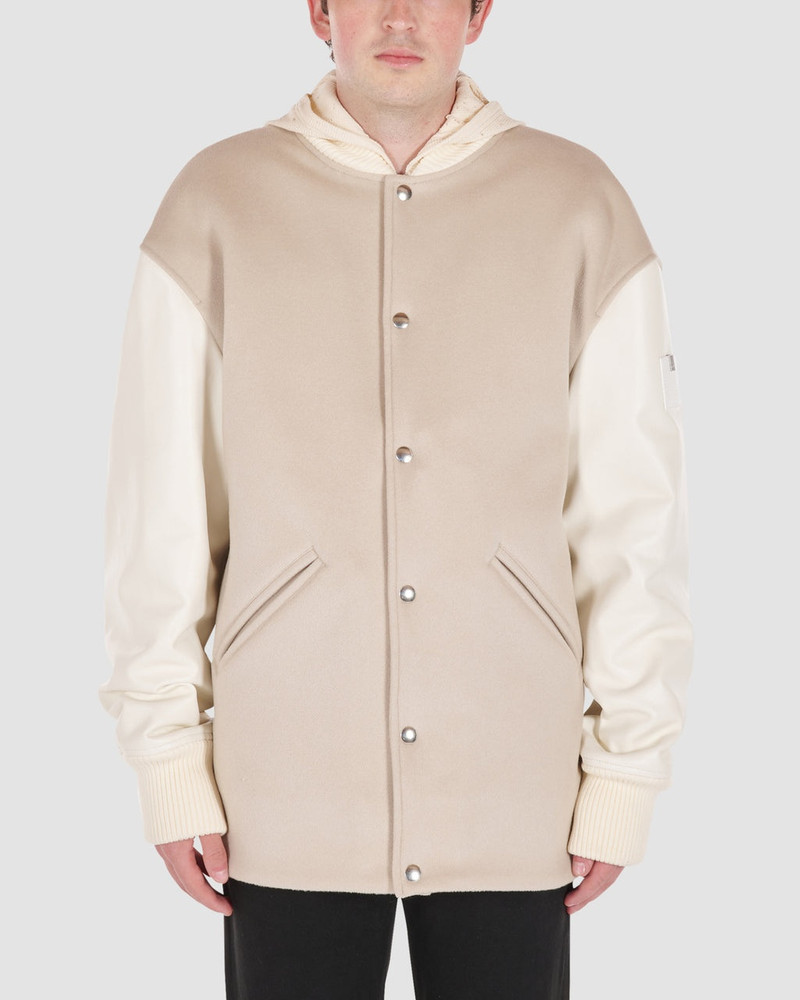 1017 ALYX 9SM HOODED LEATHER AND WOOL VARSITY JACKET outlook