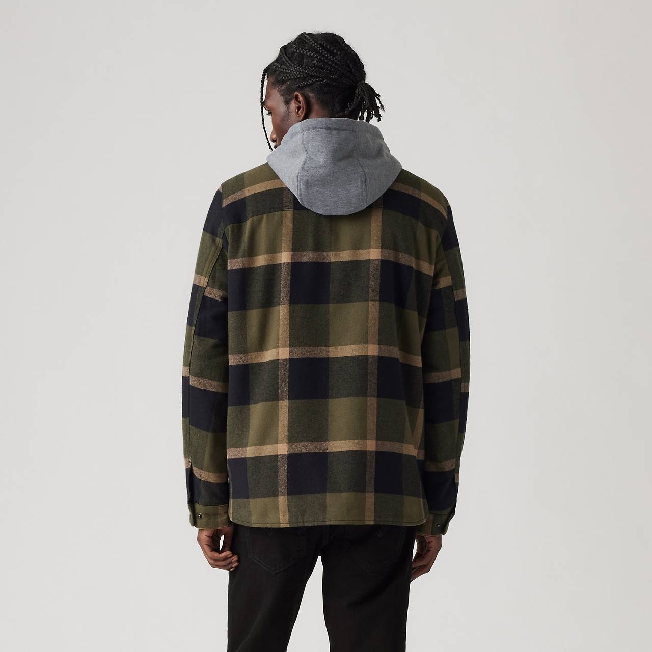 COTTON PLAID SHERPA LINED SHACKET - 3