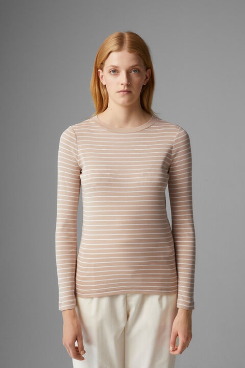 Louna Longsleeve in Camel/White - 2