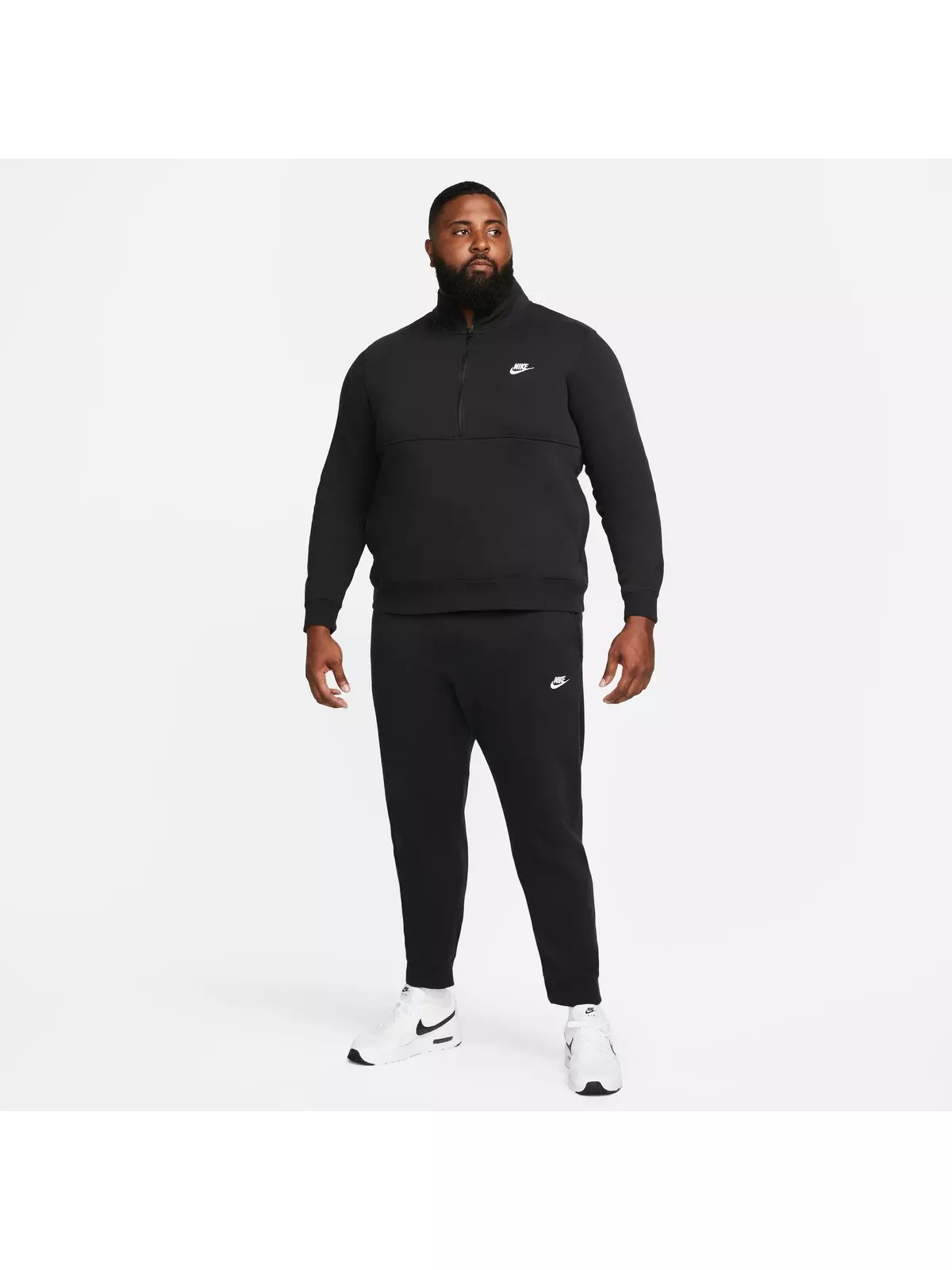 Men's Sportswear Brushed-Back 1/2-Zip Pullover-Black - 6