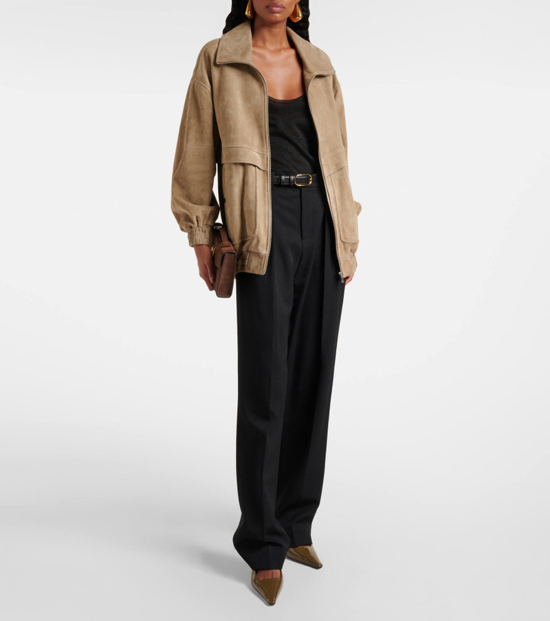 NOUR HAMMOUR Beck suede bomber jacket outlook