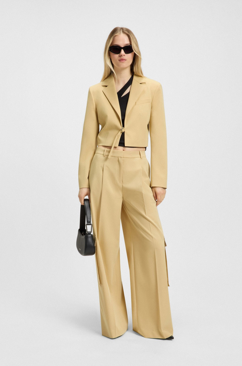 HUGO CROPPED REGULAR-FIT BLAZER WITH BELT CLOSURE outlook