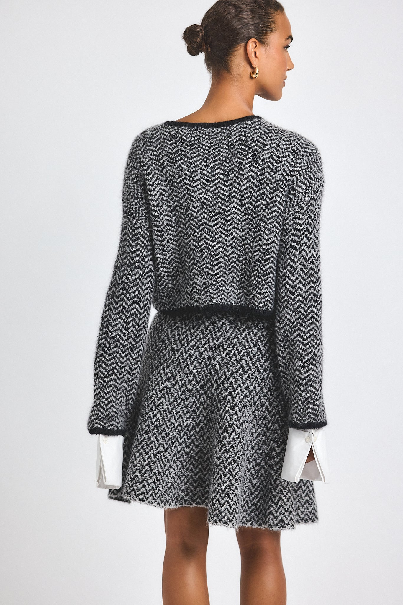IMOGEN HERRINGBONE KNIT MINI SKIRT - 4