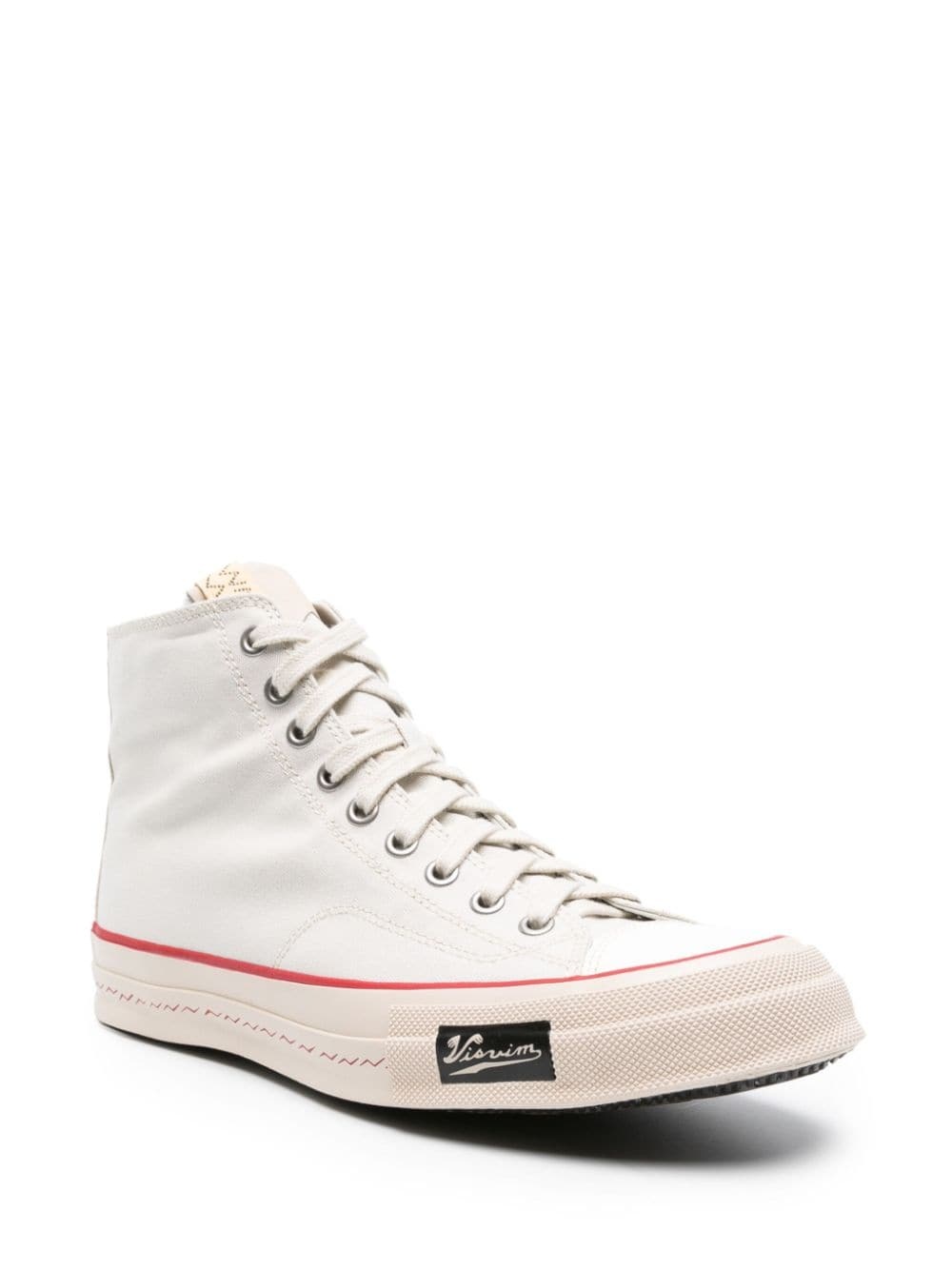 leather contrast canvas sneakers - 2