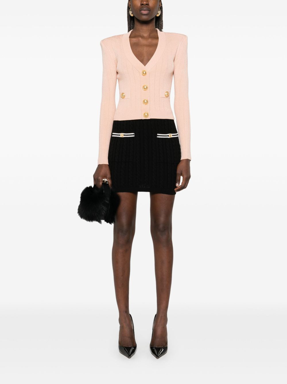 Balmain V-Neck Top with gold buttons - 5