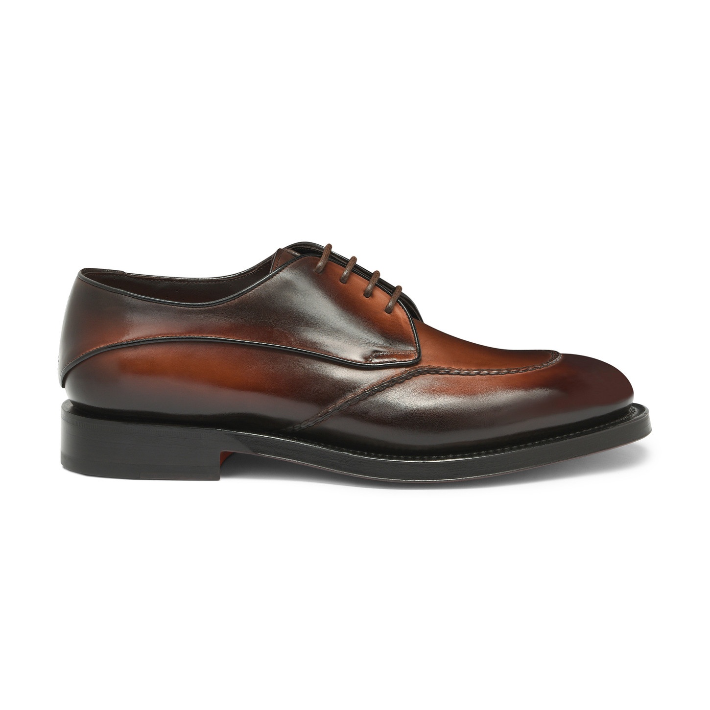 Men's dark brown leather Derby shoe - 1