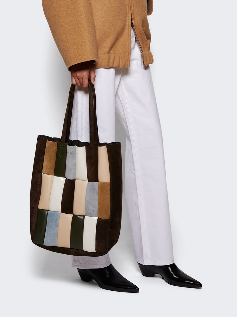 KHAITE Zoe Patchwork Tote Dark Brown Multi outlook