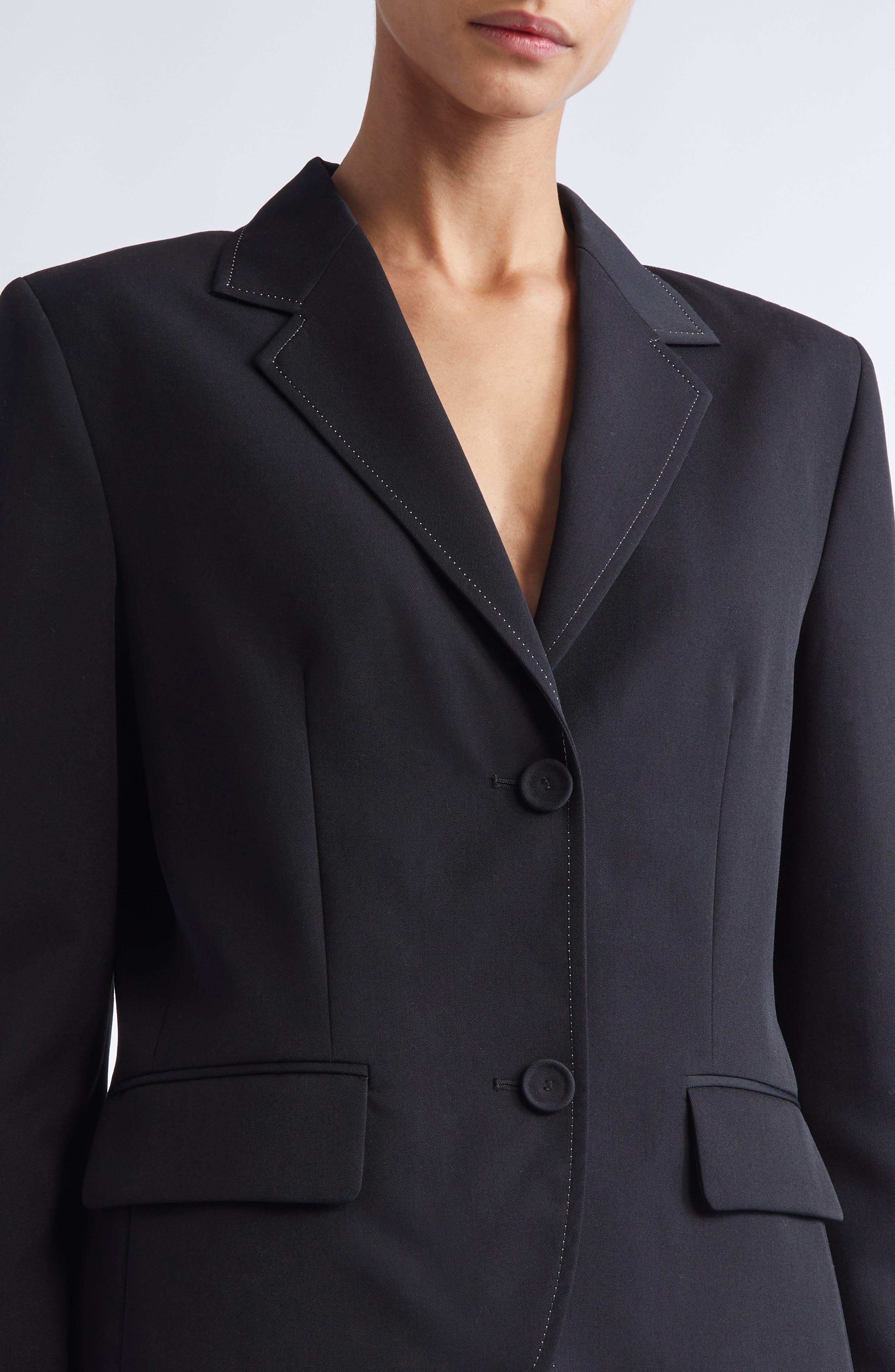 Marni Classic Lined Virgin Wool Jacket with Accentuated Waist in Black at Nordstrom - 5