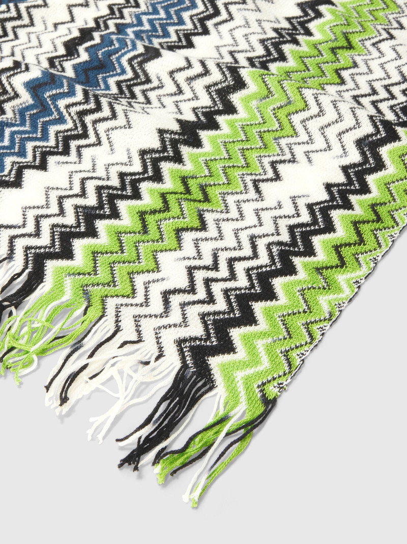 Missoni Cotton zigzag scarf with fringes outlook