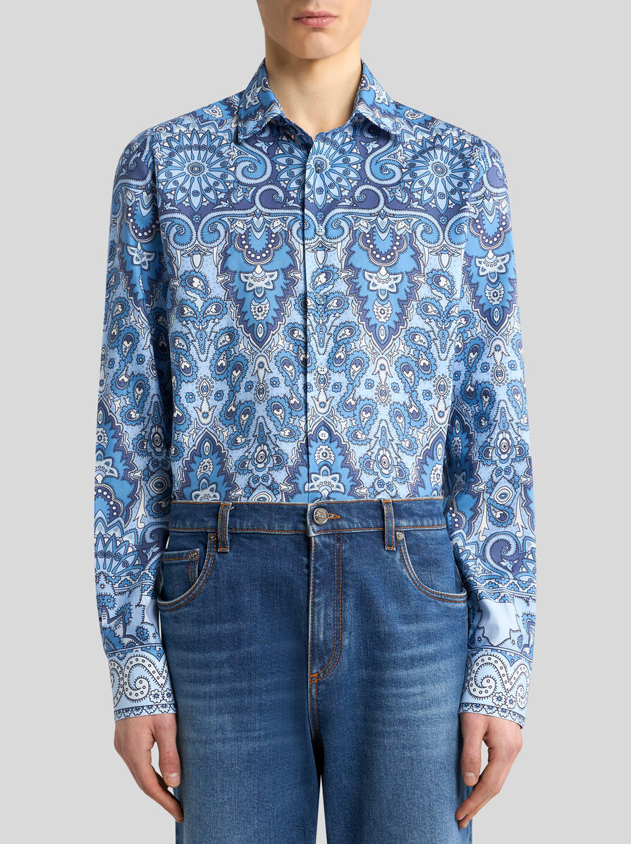 SHIRT WITH DECORATIVE PLACED PRINT - 2