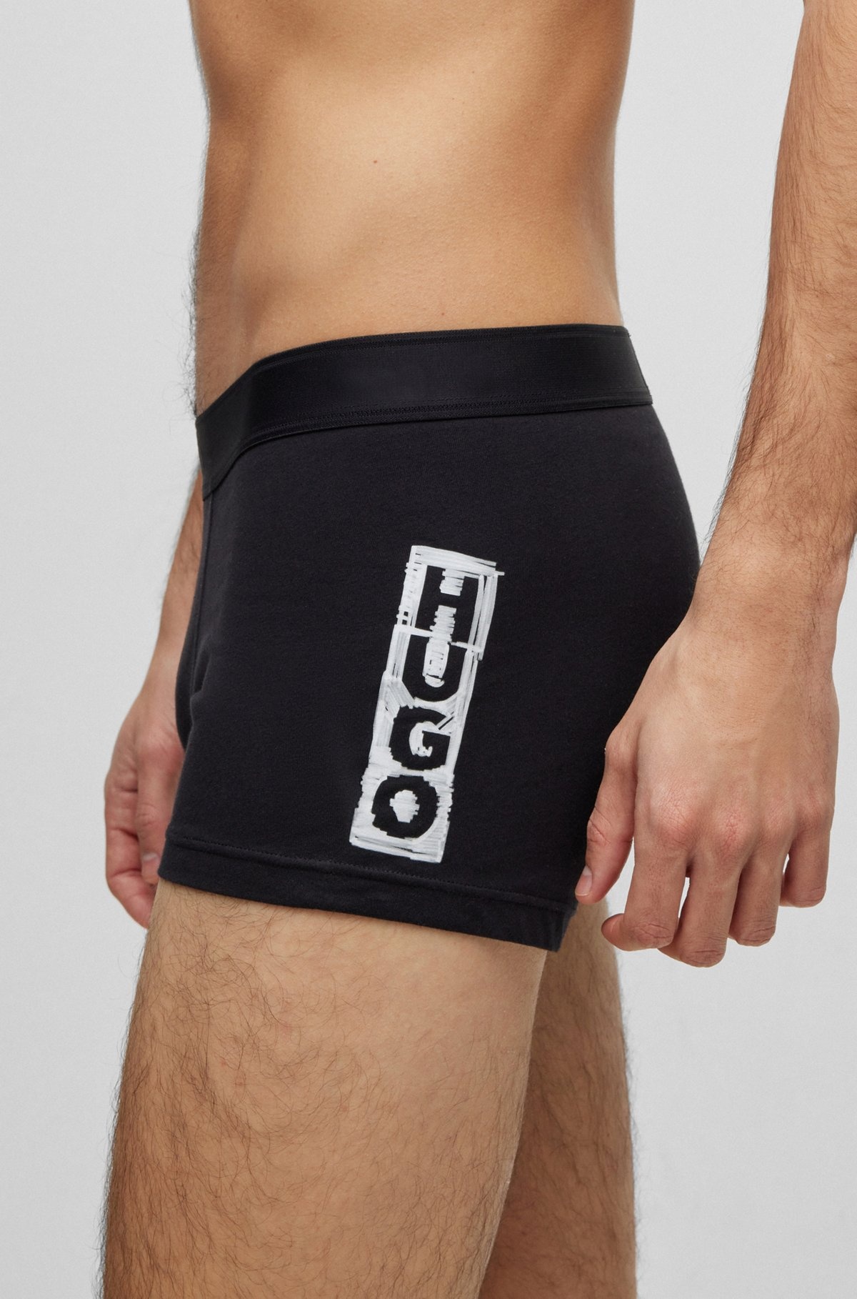 STRETCH-COTTON REGULAR-RISE TRUNKS WITH MARKER LOGO - 4