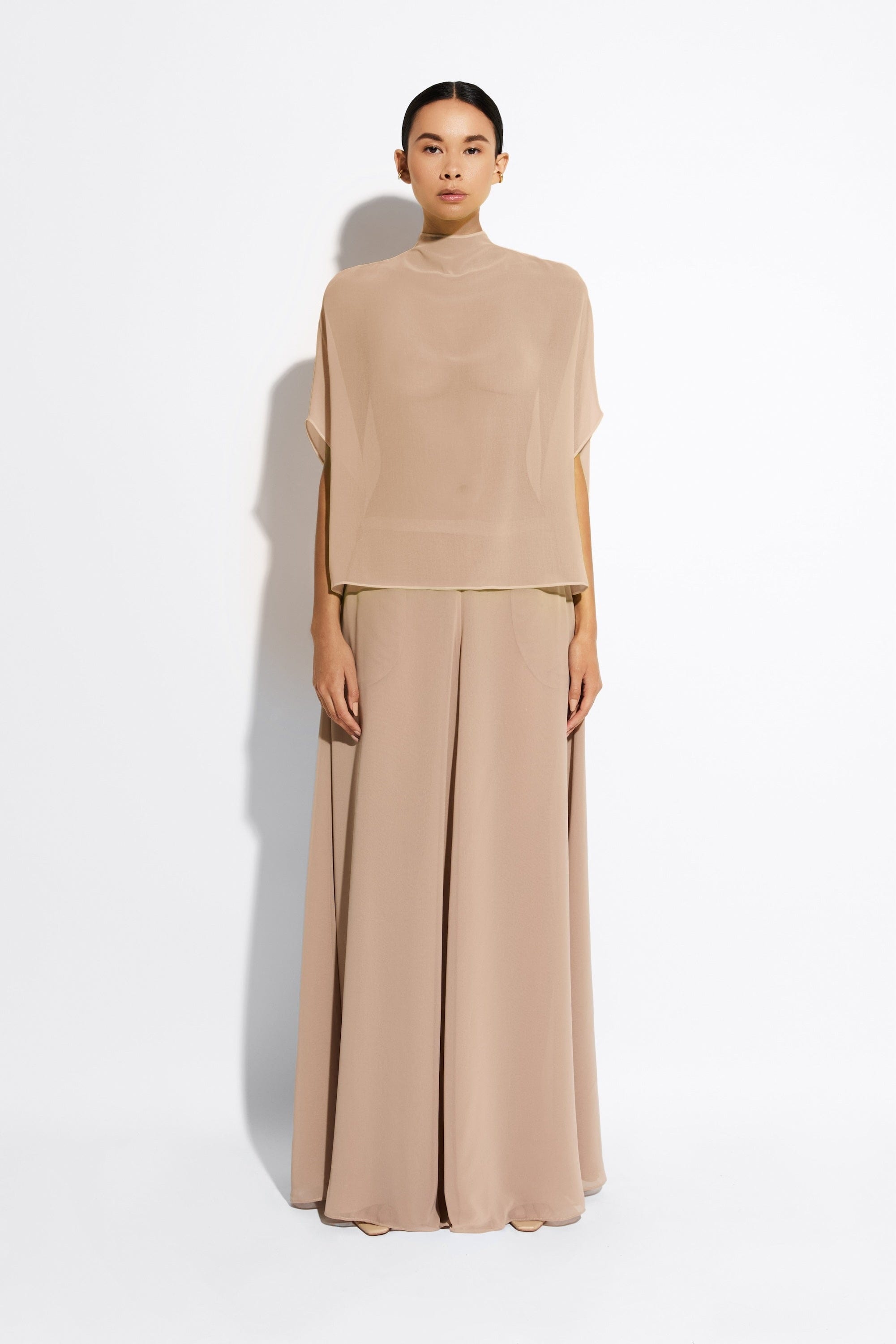 Lightweight Georgette Cape Tee - 2