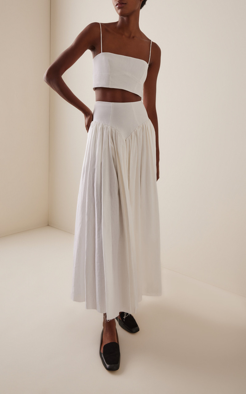 GABRIELA HEARST Juniper Linen Panel Skirt white outlook