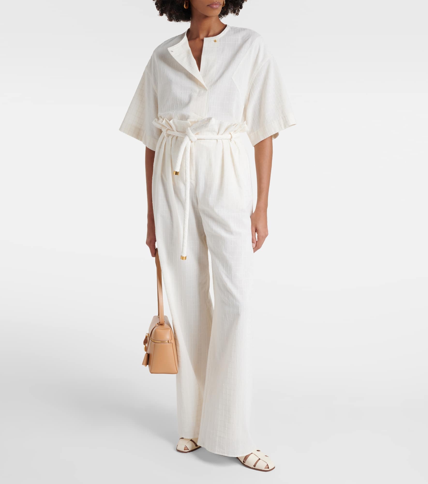 Tristin high-rise cotton-blend wide-leg pants - 2