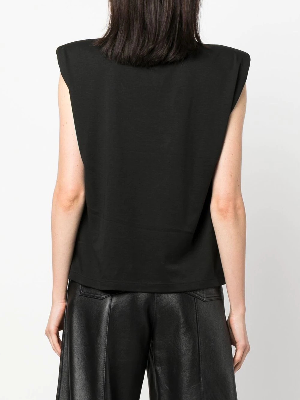 embroidered-logo padded shoulder tank top - 4