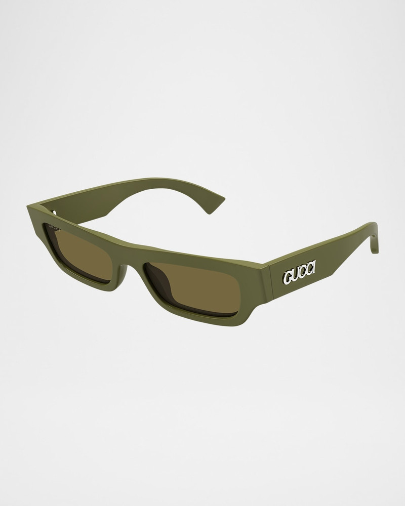 GUCCI Men's GG1839SM Acetate Rectangle Sunglasses outlook