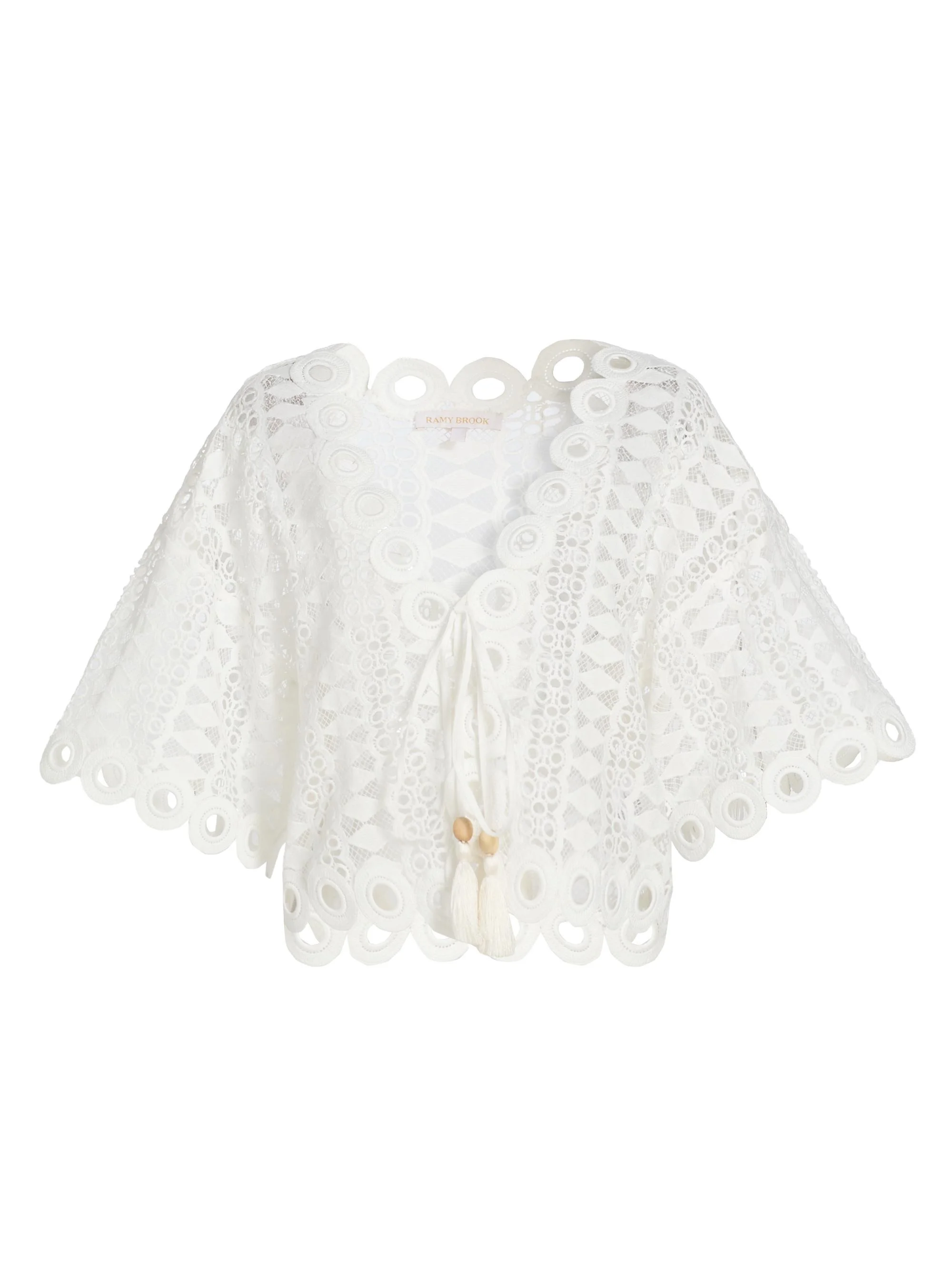 Women's Dottie Cover-Up Blouse - White Cotton - 1