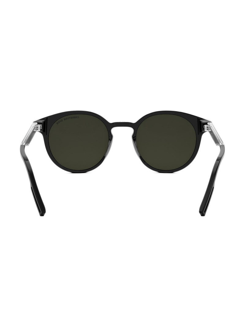 Men's DiorTag R1I 49MM Round Sunglasses - Silver Black Green 5