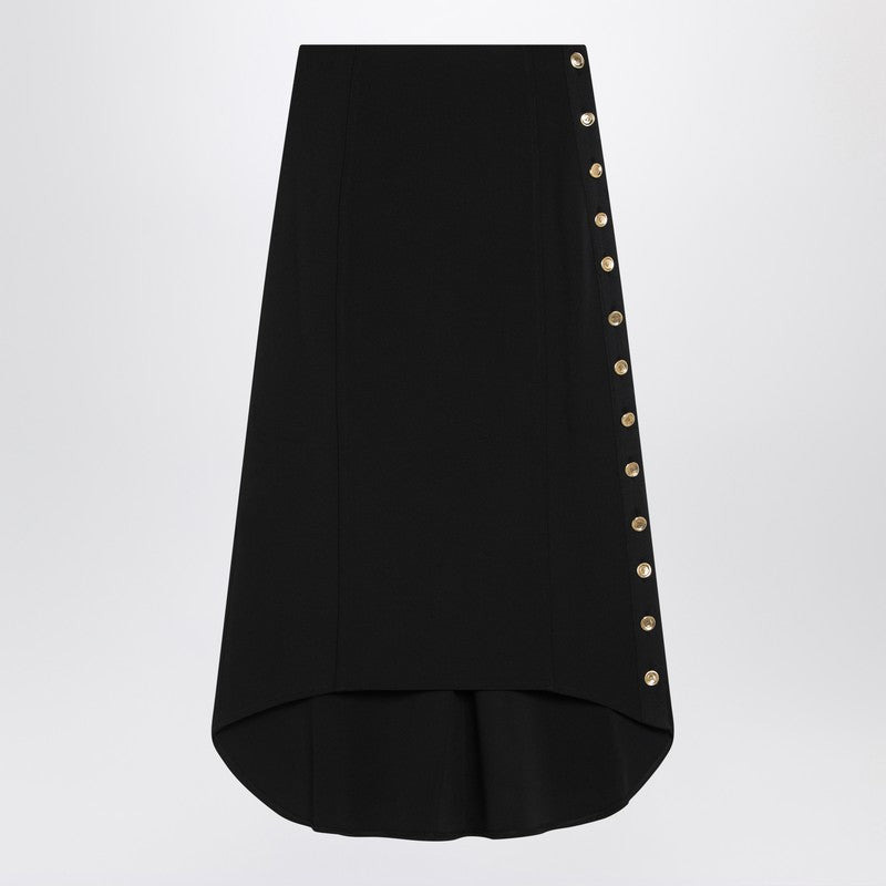 BLACK MILAN STITCH SKIRT WITH BUTTONS - 1