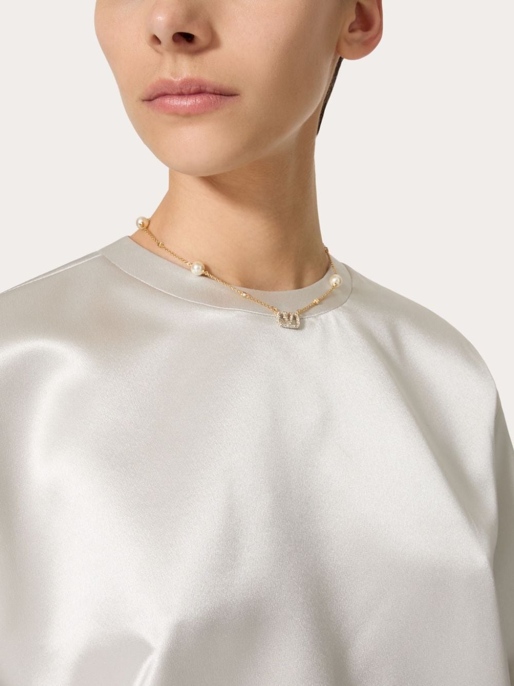 VLogo Signature pearl necklace - 2