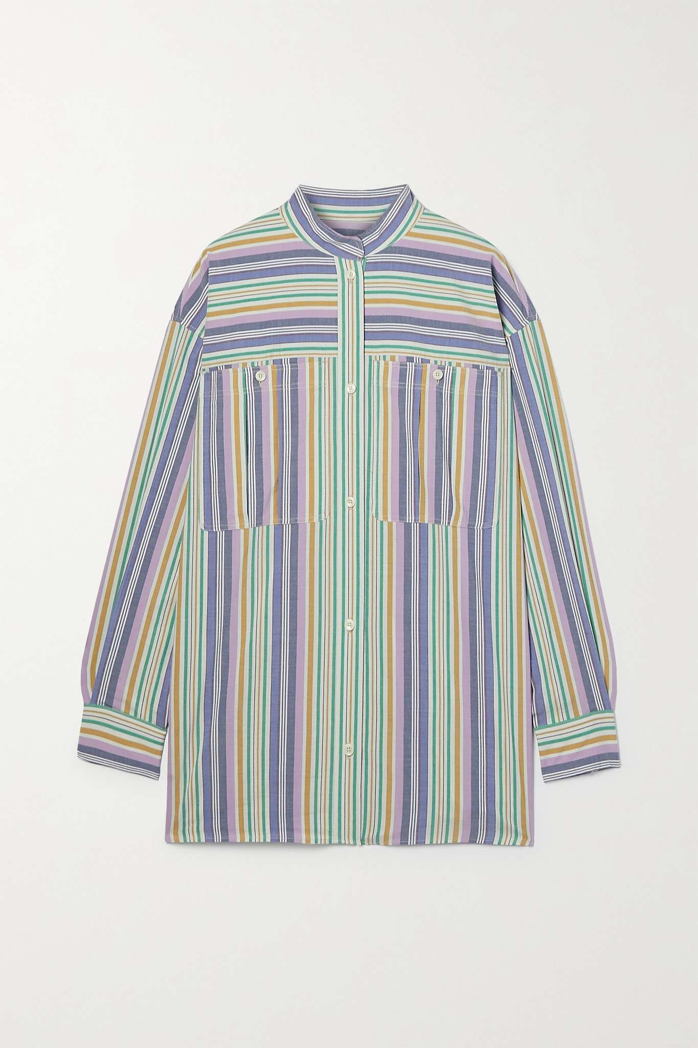 Taylor oversized striped cotton-poplin shirt - 1