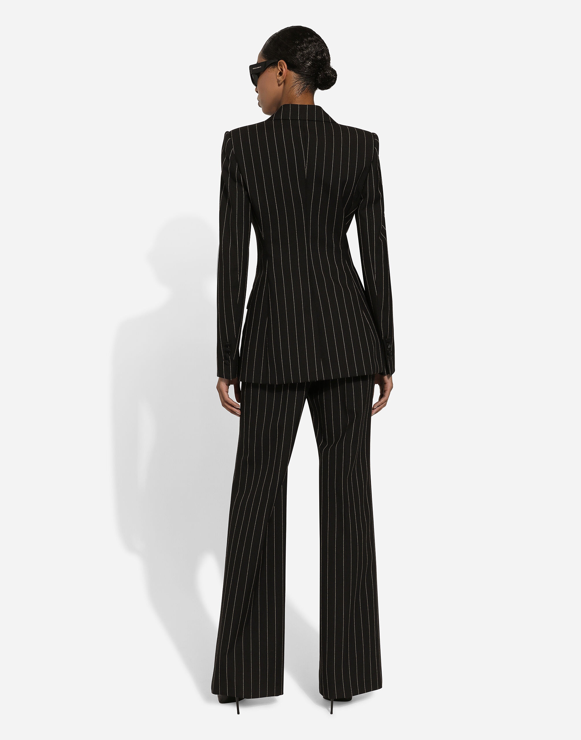 Flared pinstripe wool pants - 3