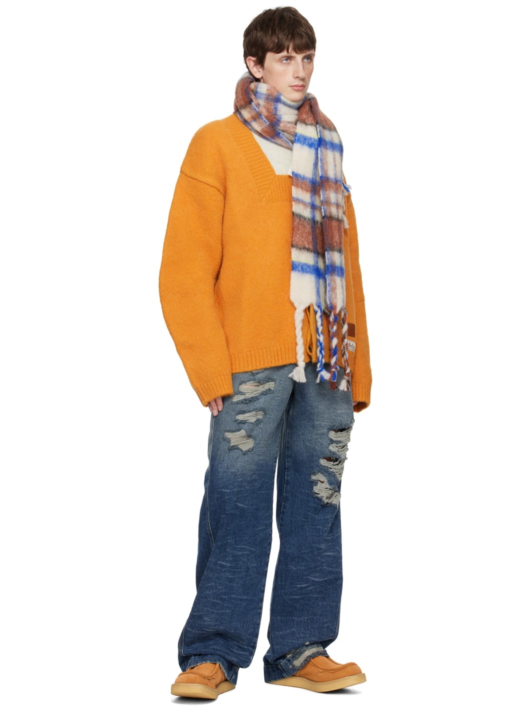 Orange Lace-Up Oxfords - 5