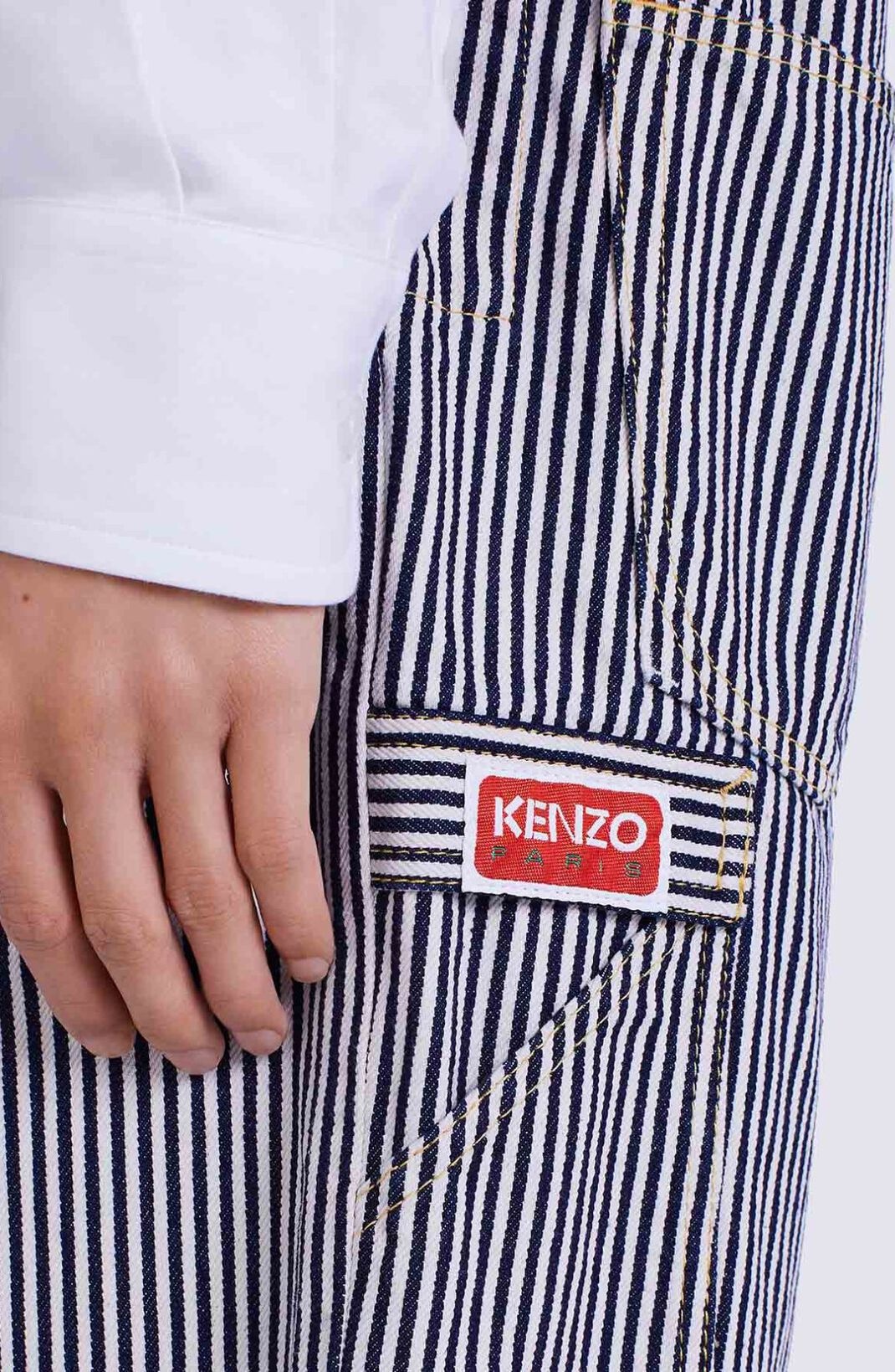 Striped denim dungarees - 7