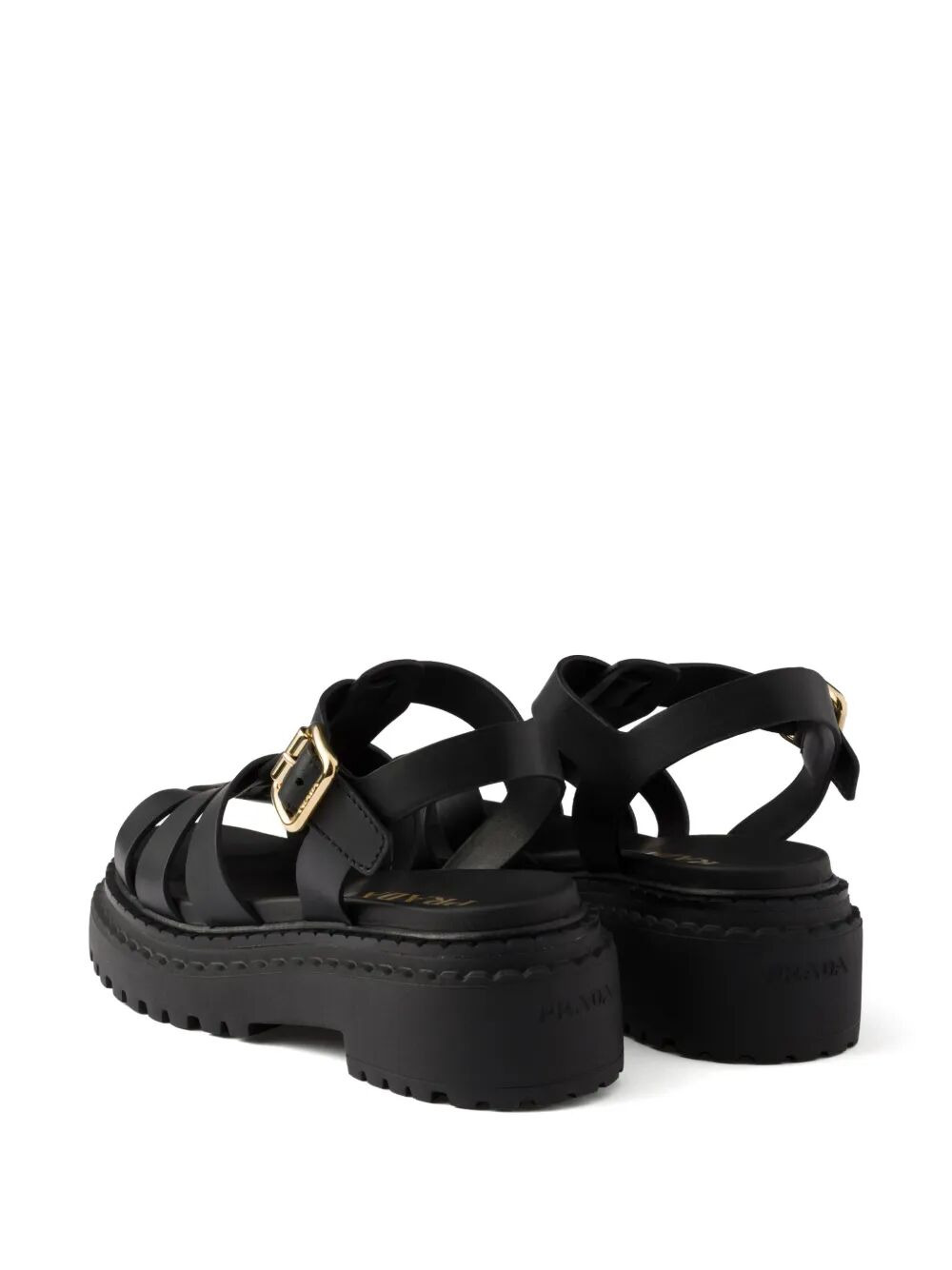Prada Women Fisherman`S Leather Flatform Sandals - 4