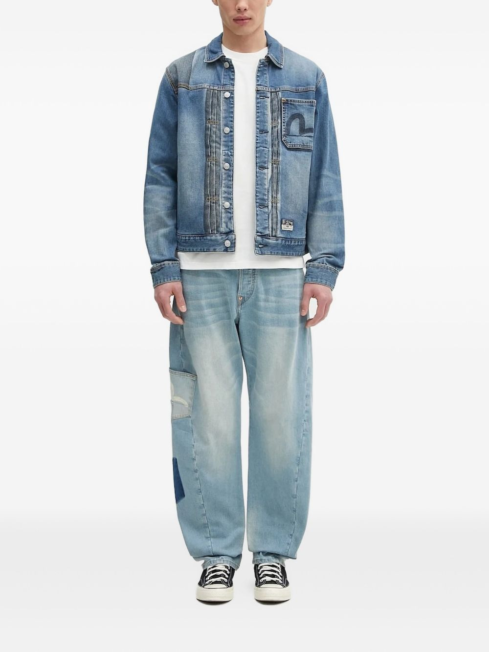 panelled denim jacket - 2