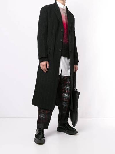 Yohji Yamamoto pinstripe single-breasted coat outlook