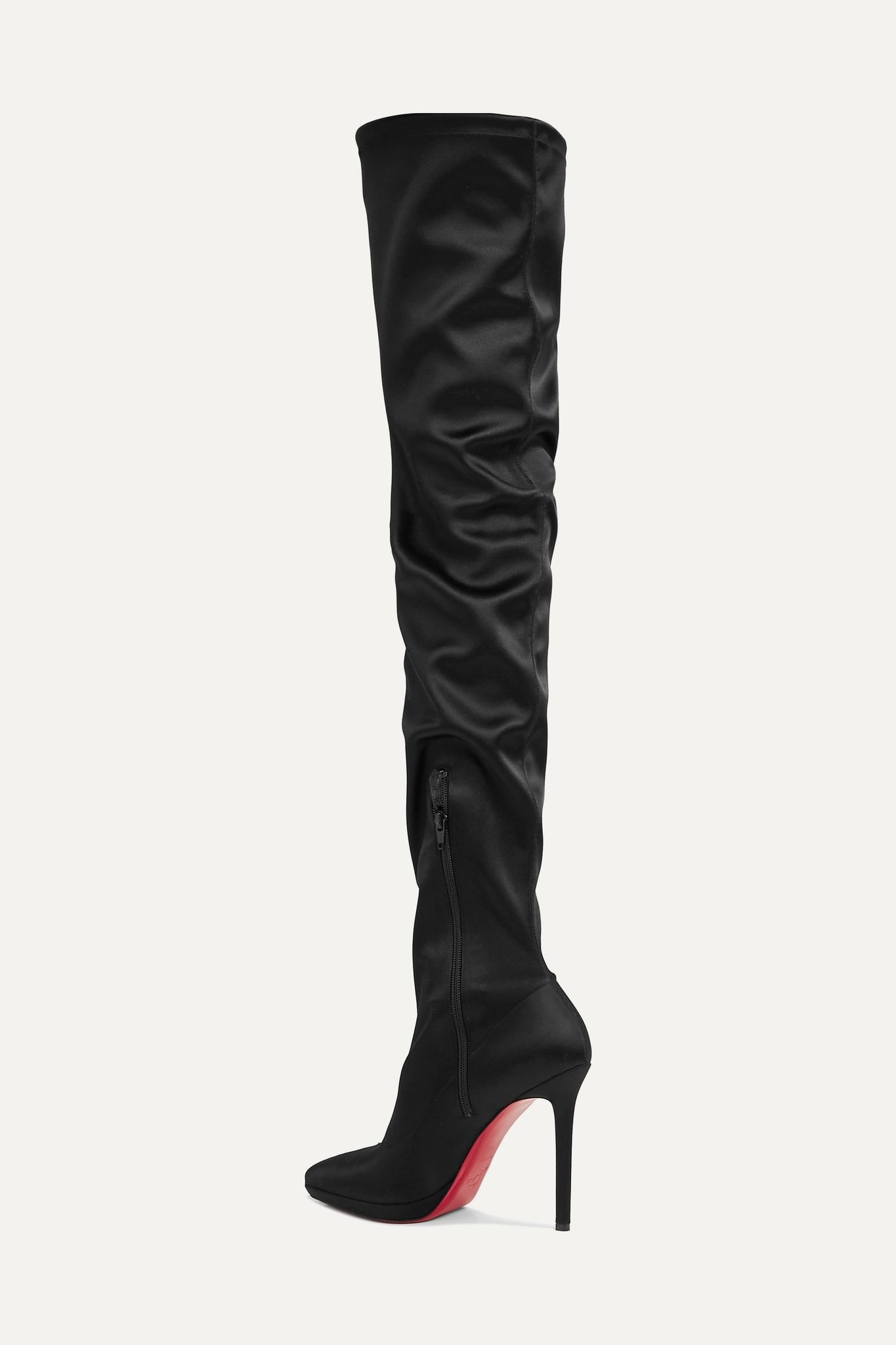 Montana 120 stretch-satin thigh boots - 4