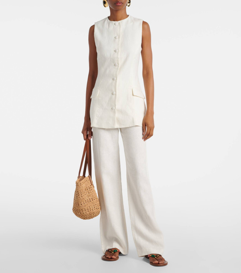FAITHFULL Ilride high-rise linen wide-leg pants outlook