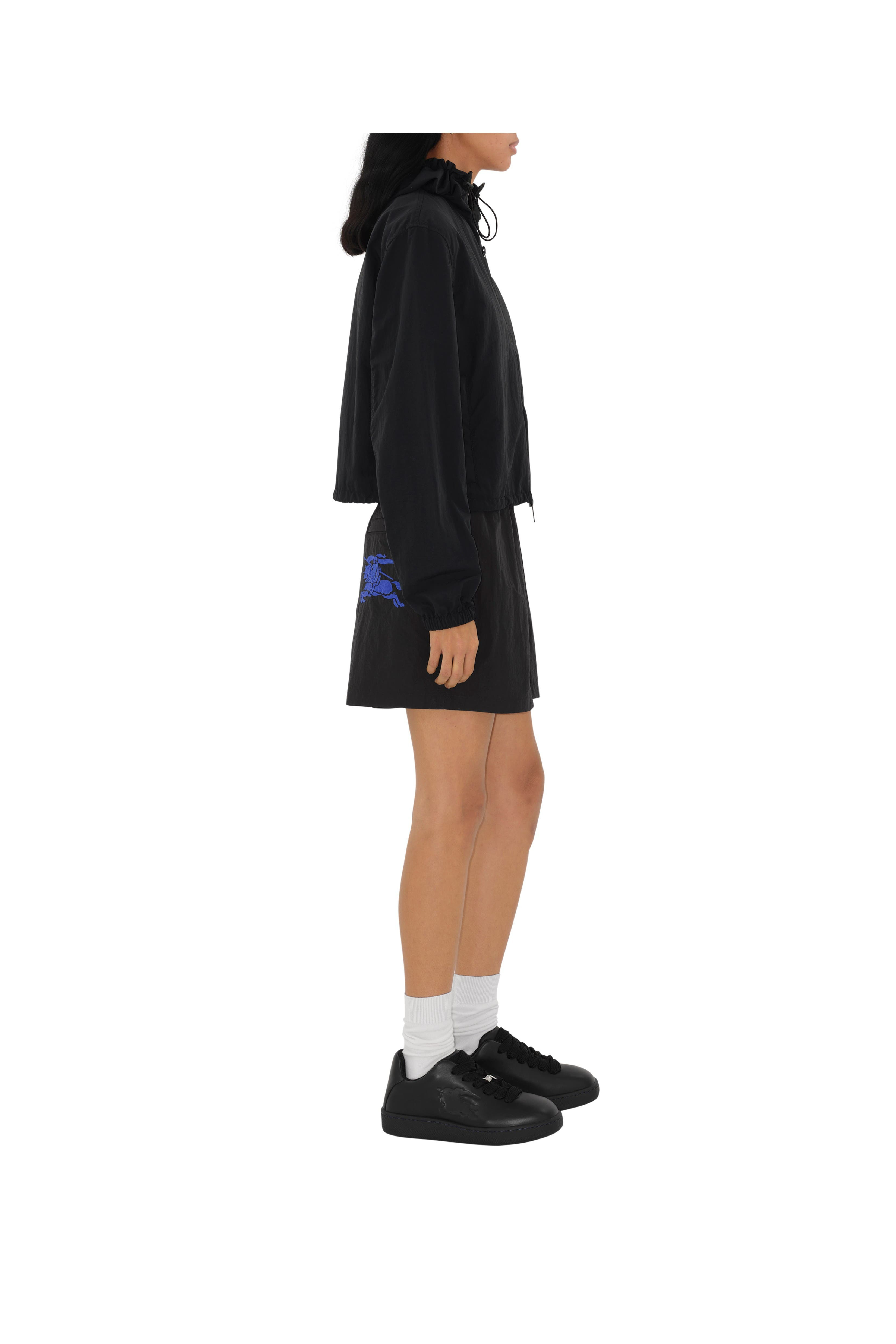 burberry Cropped Nylon Hooded Jacket in Black at Nordstrom - 3