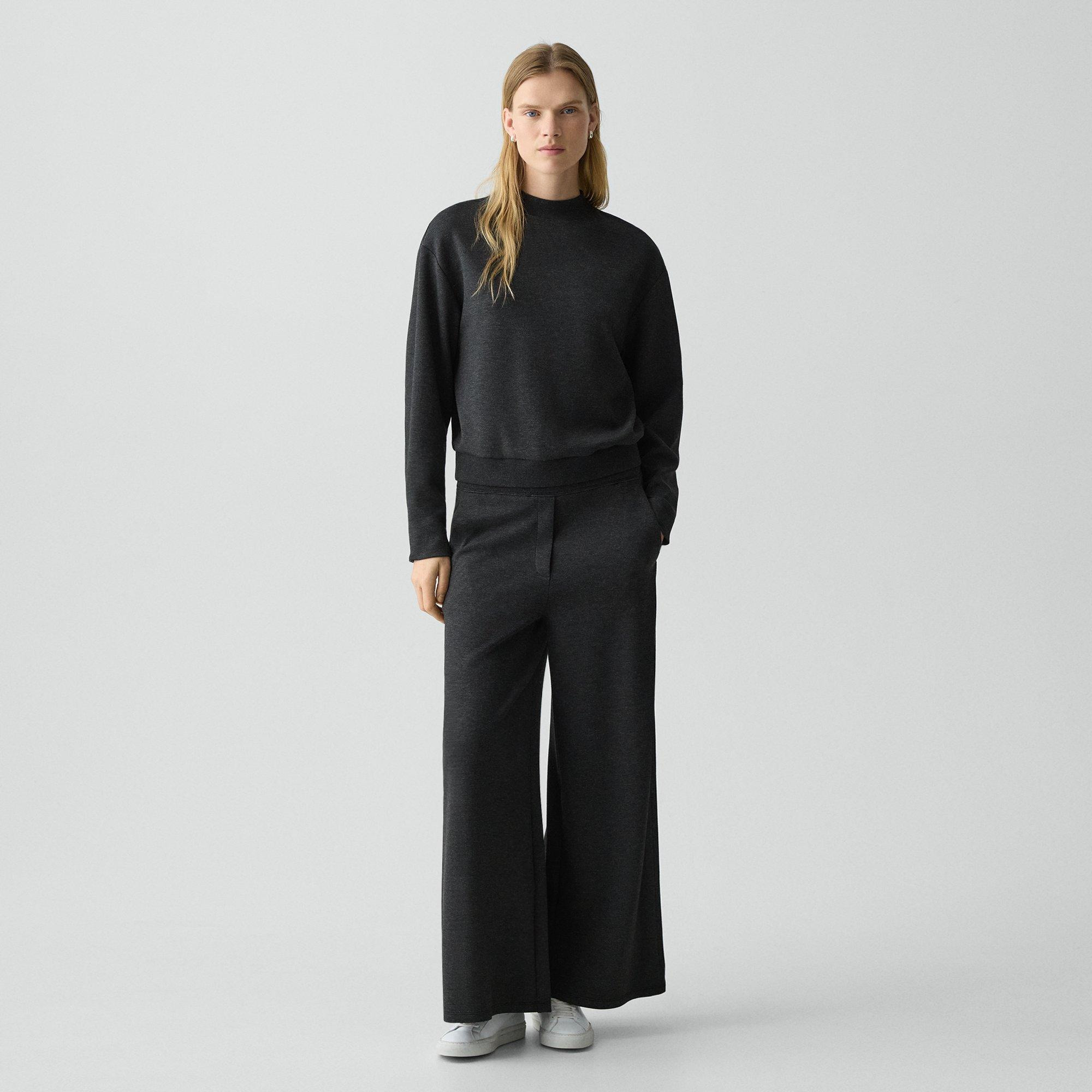 Mock Neck Sweatshirt in Double-Knit Jersey - 6