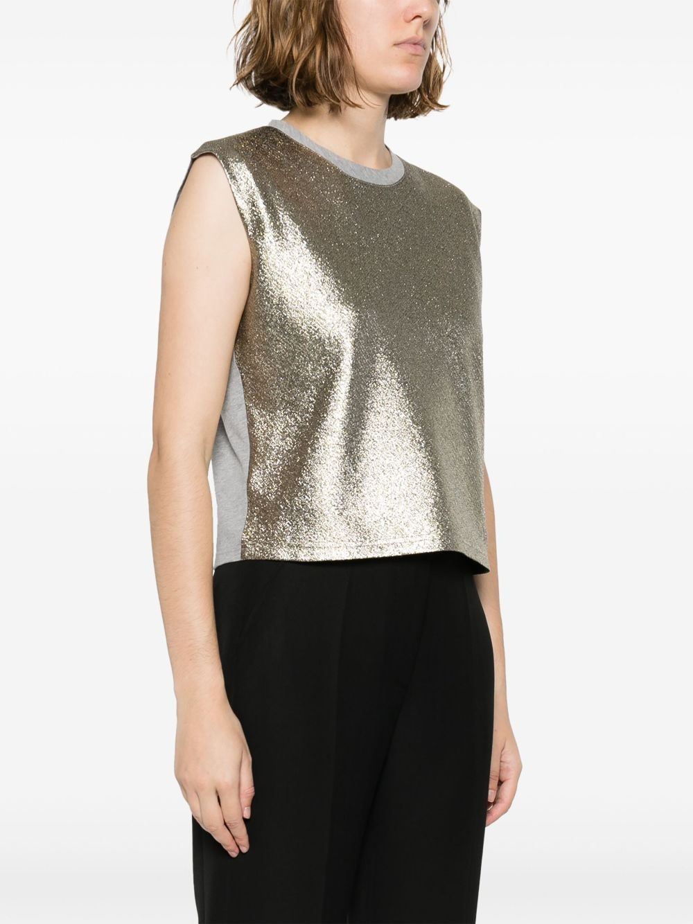 logo-embroidered duchess-satin top - 3