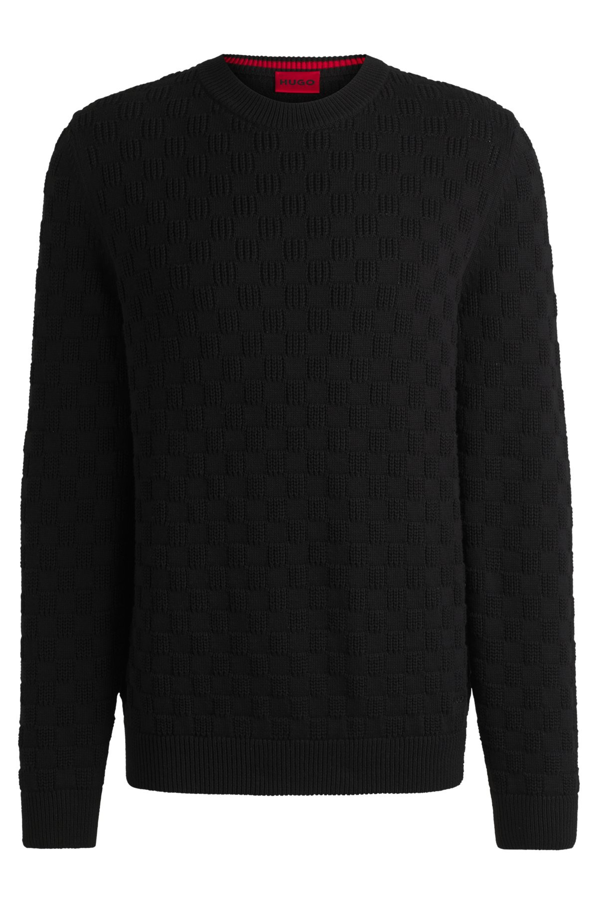 COTTON RELAXED-FIT SWEATER WITH JACQUARD PATTERN - 1