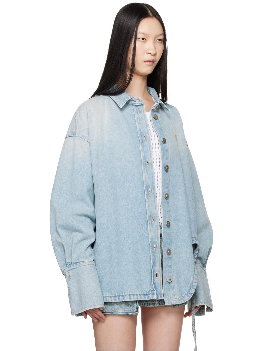 Blue Oversized Denim Shirt - 2