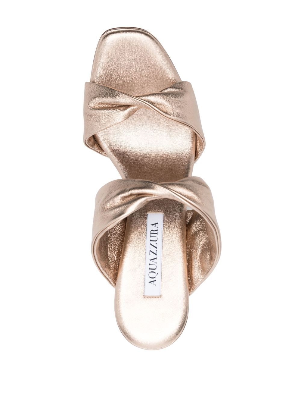 twist-strap metallic wedge sandals - 4