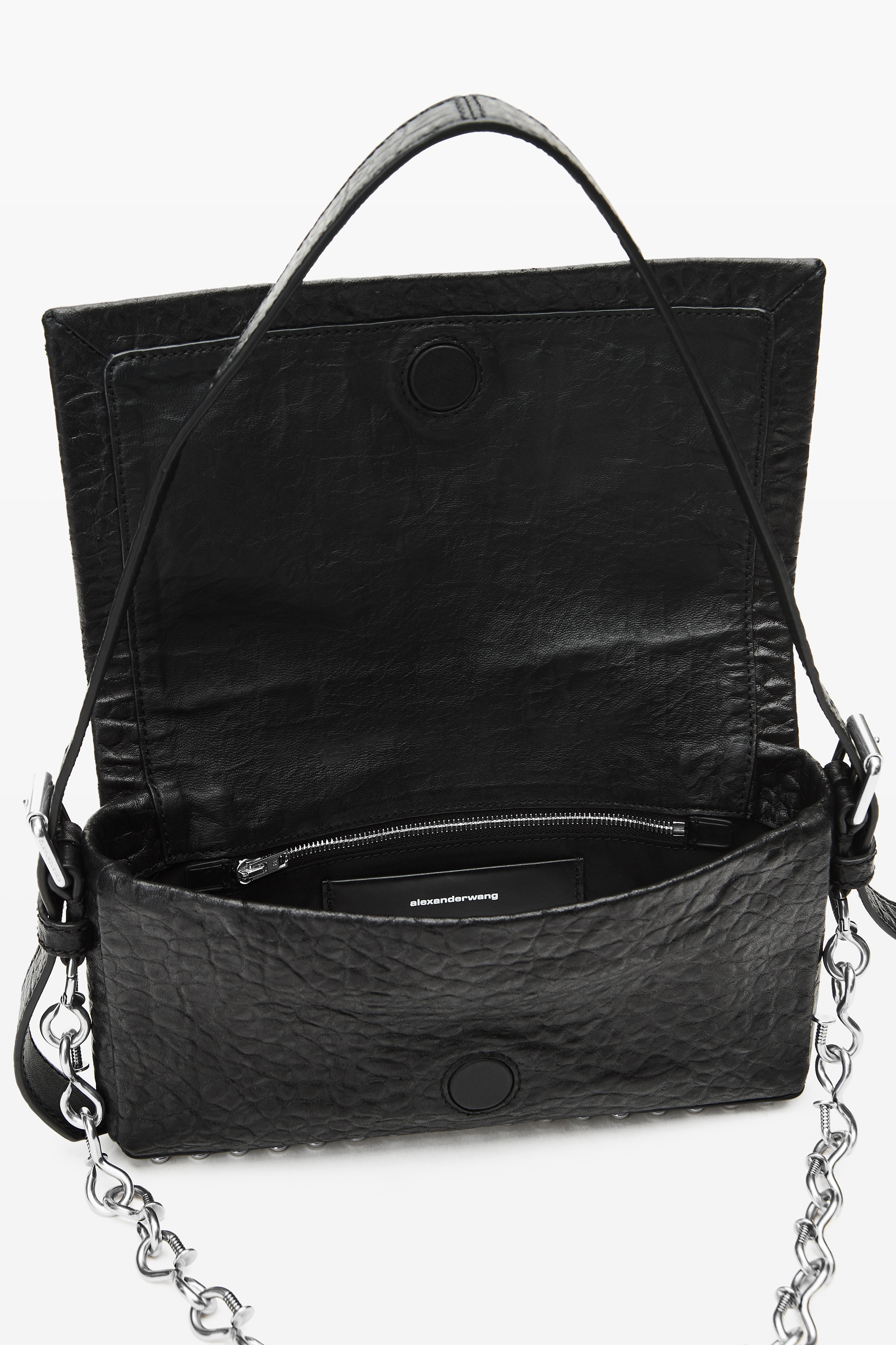 Black Memory Leather Ricco Slim Flap Bag - 5