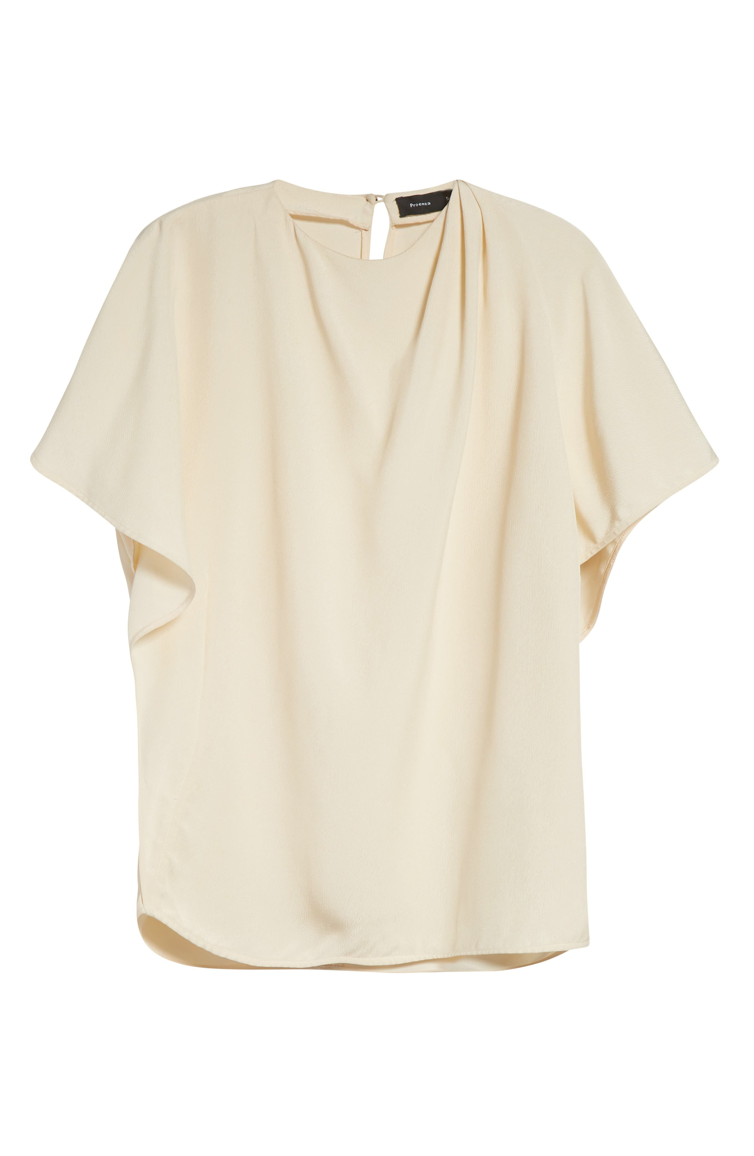 Proenza Schouler Etta Hammered Viscose Asymmetric Sleeve Top in Champagne at Nordstrom - 5