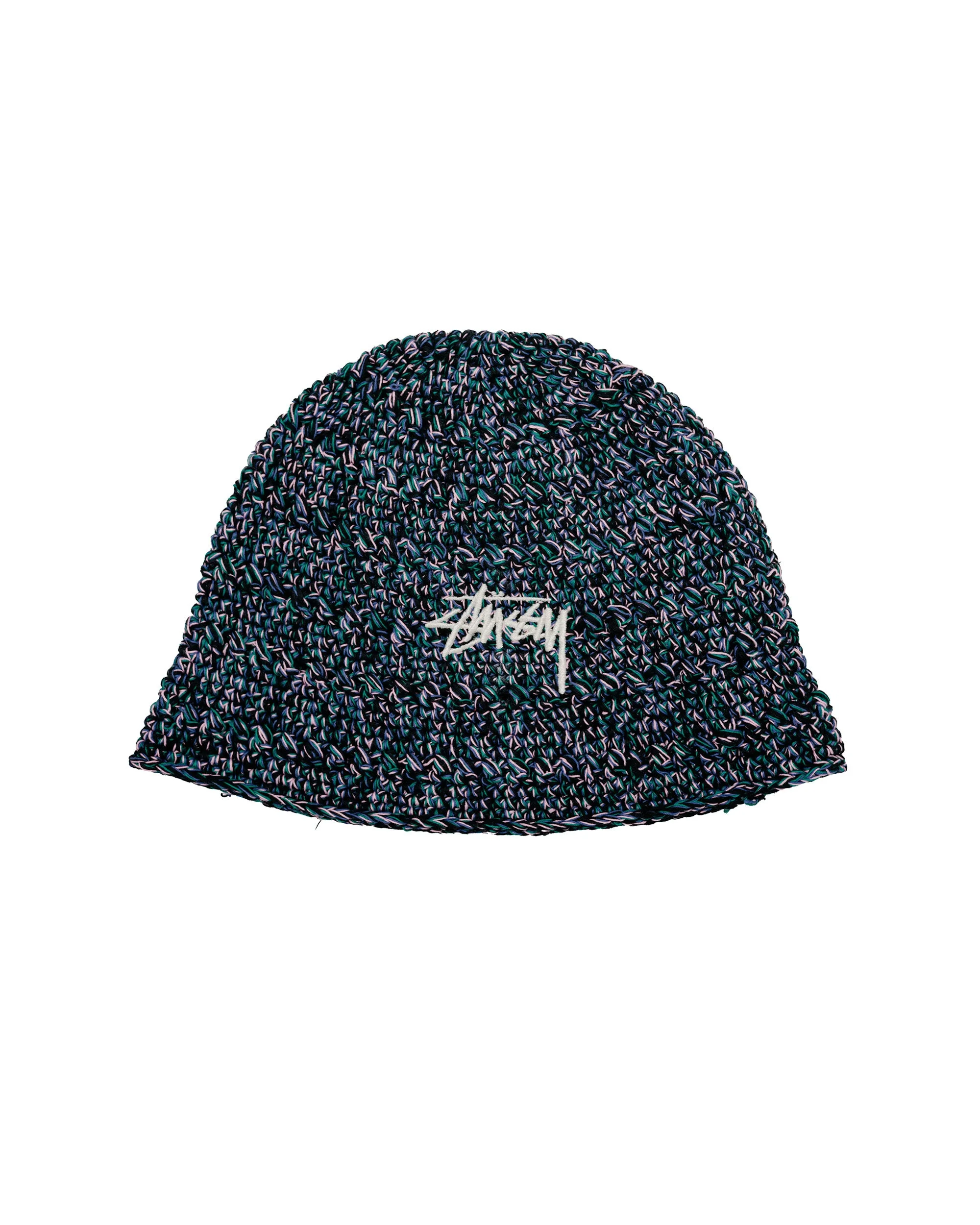 Stüssy Hemp Stock Knit Bucket Hat Multi Navy - 1