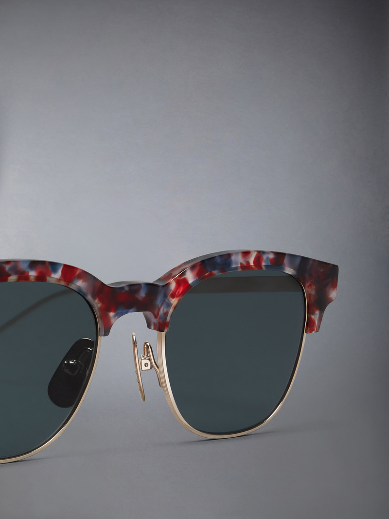ACETATE AND TITANIUM OVAL SUNGLASSES 3