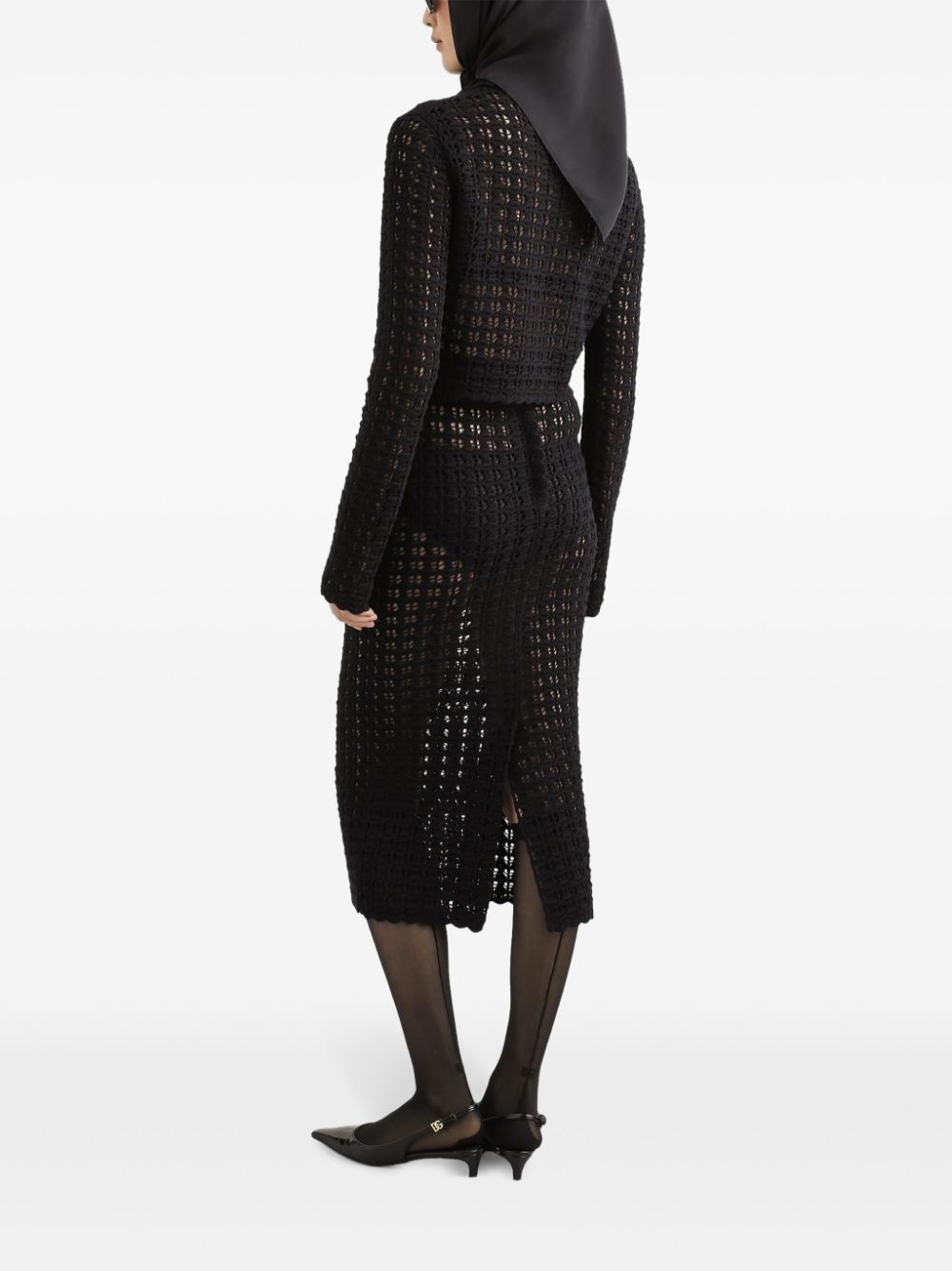 crochet-knit cardigan - 3