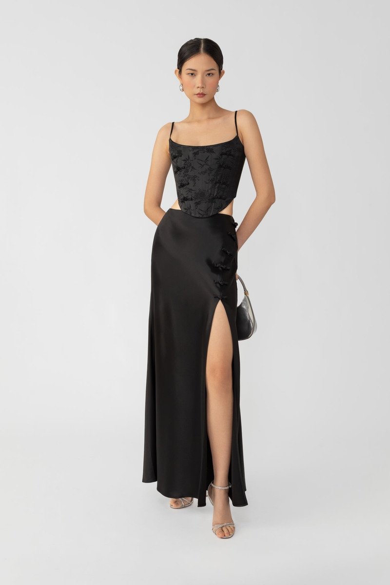 SAU LEE PIA SATIN SKIRT outlook