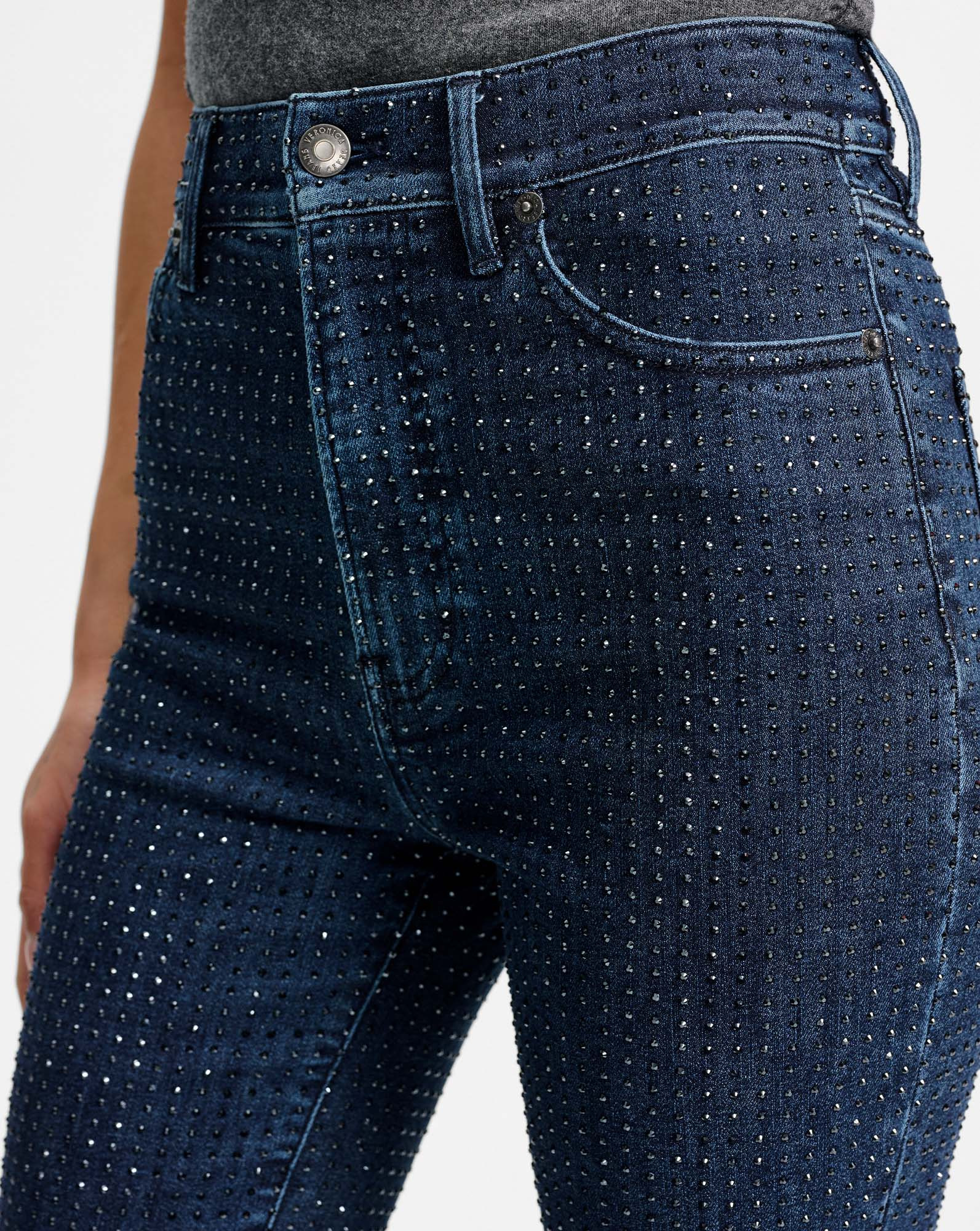 BEVERLY RHINESTONE SKINNY-FLARE JEAN - 7