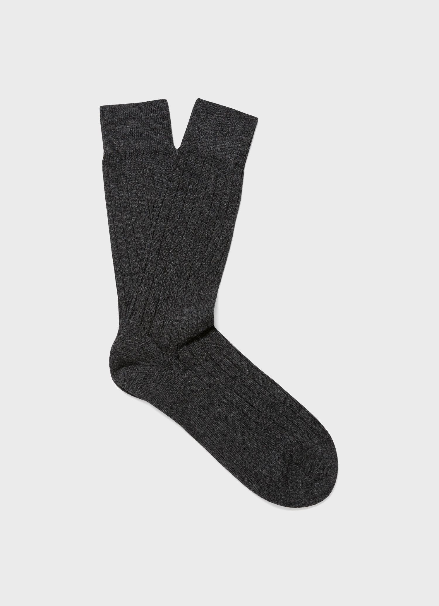 Cashmere Rib Socks - 1