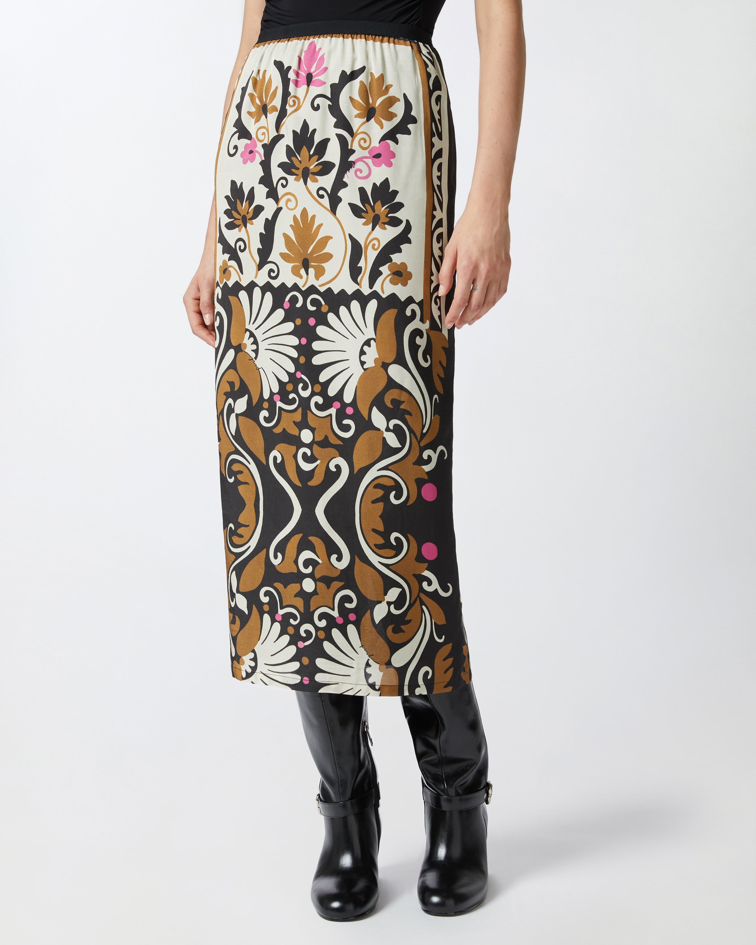 LONG FLORAL-PRINT SKIRT WITH SLIT - 3
