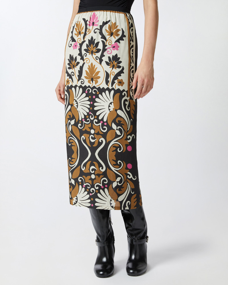 LONG FLORAL-PRINT SKIRT WITH SLIT 3